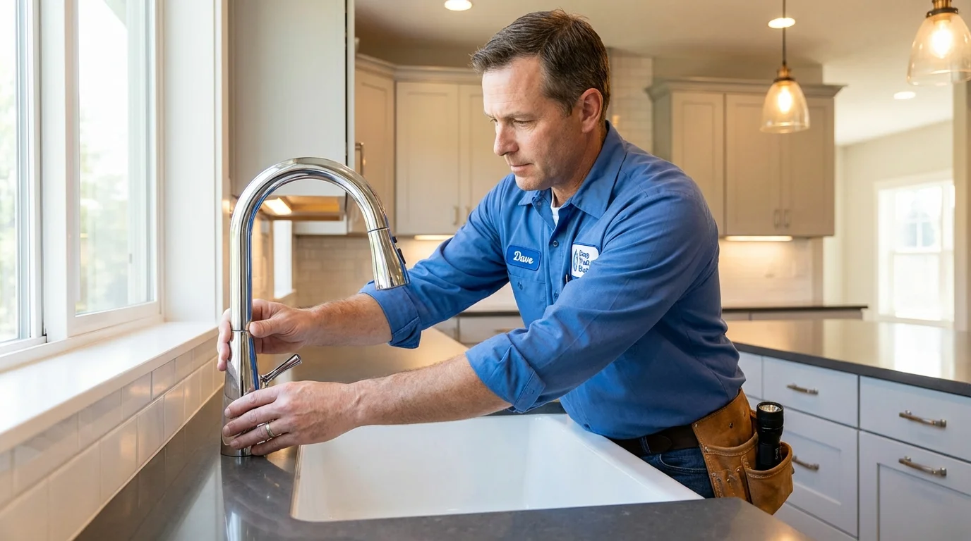 Kitchen faucet installation by Johns Plumbing LLC in Washburn